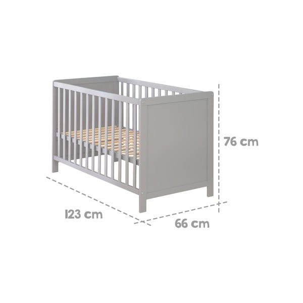 Sivi/smeđe-sivi dječji krevet 60x120 cm Hamburg – Roba-image-4