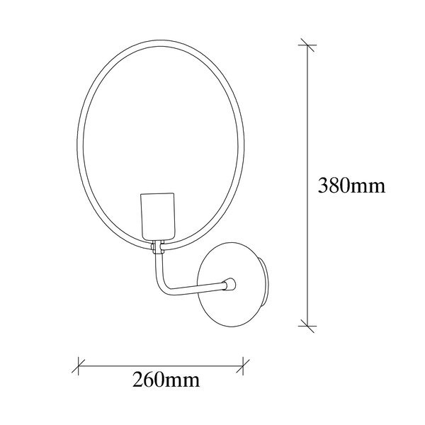 Crna zidna lampa Circle – Opviq lights-image-4