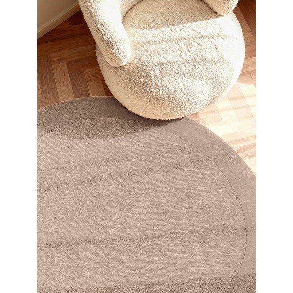 Bež ručno rađen okrugao tepih od mješavine vune ø 150 cm Kivi – Villeroy&Boch-image-1