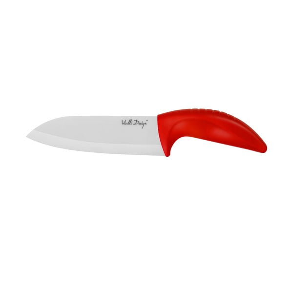 Santoku keramički nož, 14 cm, crveni