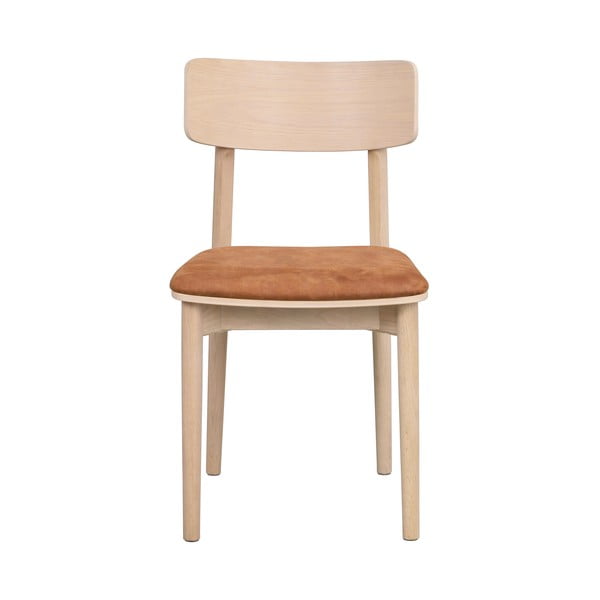 Konjak smeđe/u prirodnoj boji blagovaonske stolice u setu 2 kom od umjetne kože Wolcott – Rowico-image-3