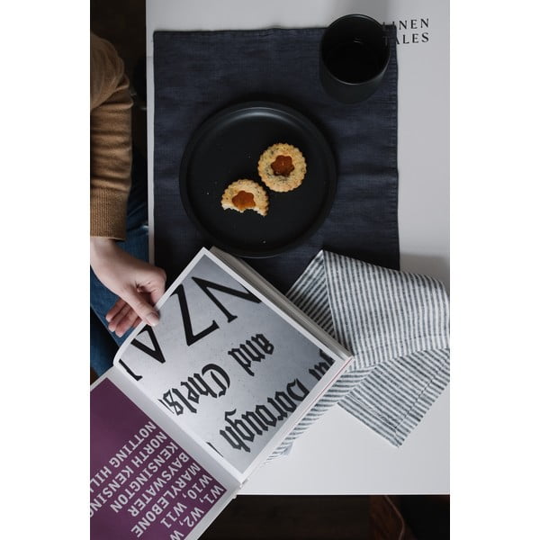 Tamnosiva lanena prostirka Linen Tales, 35 x 45 cm-image-2