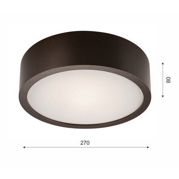Tamno smeđa stropna svjetiljka sa staklenim sjenilom ø 27 cm Eveline – LAMKUR-image-4