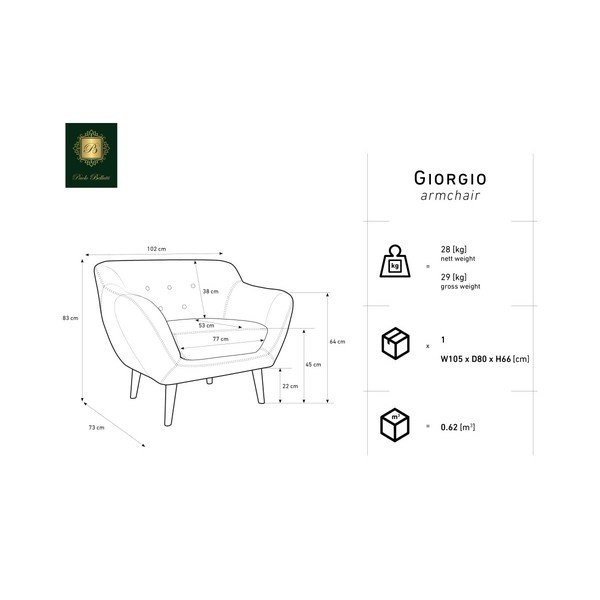 Zelena fotelja Mazzini Sofas Amelie-image-2