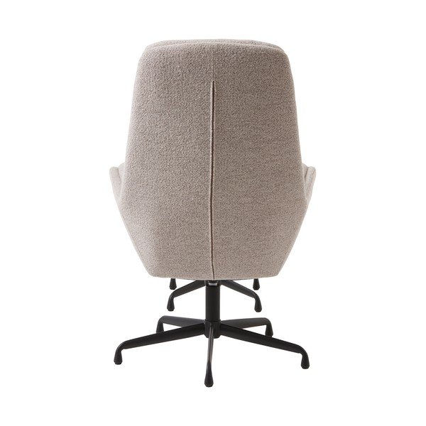 Svijetlo siva fotelja s naslonjačem za noge za opuštanje od bouclé tkanine Sifton – Unique Furniture-image-3