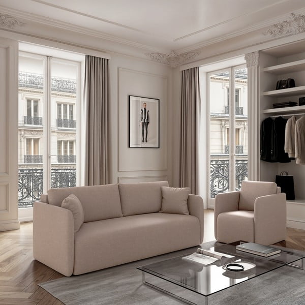 Bež sklopiva sofa 220 cm Chaum – Rodier-image-1