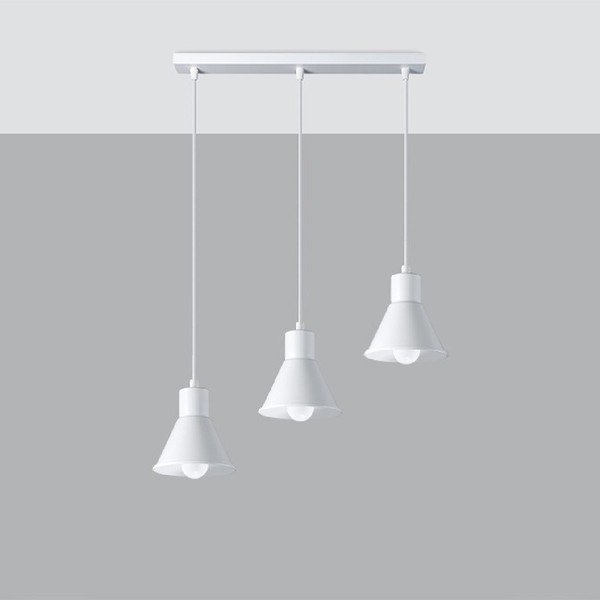 Bijela viseća lampa s metalnim sjenilom 45x14 cm Martina - Sollux-image-1