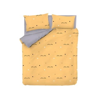 Žuta /siva posteljina za bračni krevet 200x200 cm Dide – Mijolnir