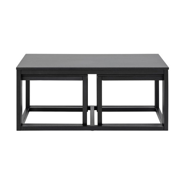 Crni stolići za kavu u setu 3 kom s pločom stola u dekoru hrasta 60x120 cm Cornus – Actona-image-3
