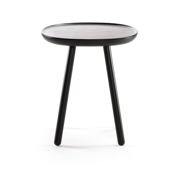 Crni stolić za kavu od prirodnog masivnog drveta EMKO Naïve, ø 45 cm-image-1