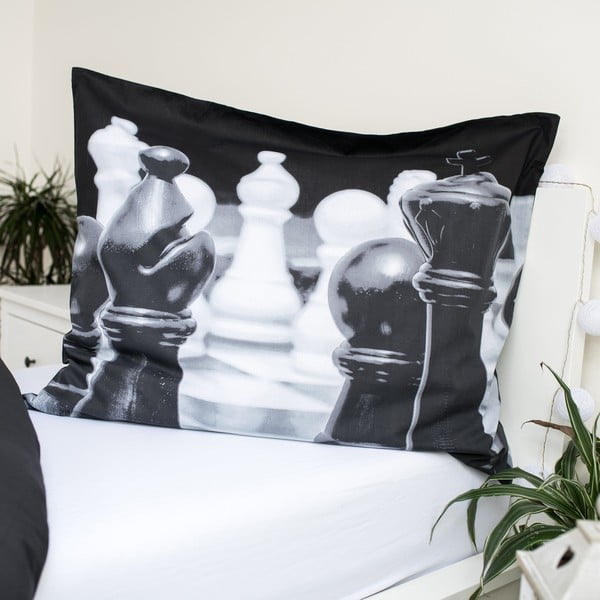 Crno-bijela pamučna dječja posteljina za krevet za jednu osobu 140x200 cm Chess – Jerry Fabrics-image-3
