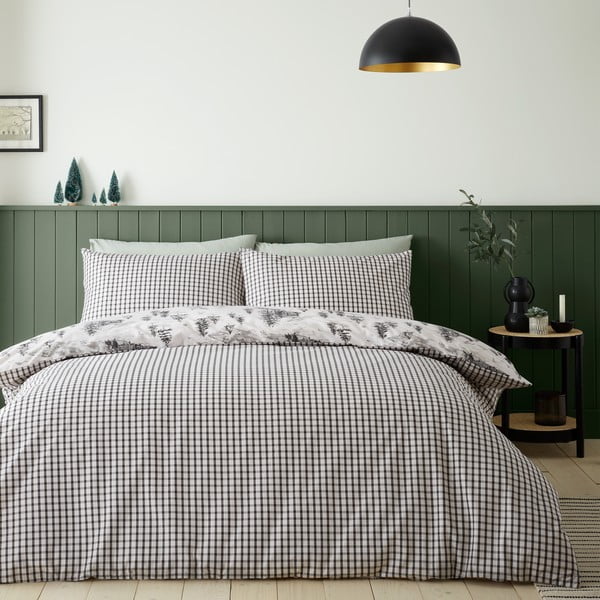 Bež flanelska posteljina za bračni krevet 200x200 cm Alpine Vilage – Catherine Lansfield-image-2