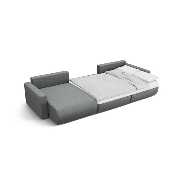 Siva sklopiva/s prostorom za odlaganje kutna garnitura (u obliku slova "U") Belfast – Cosmopolitan Design-image-3