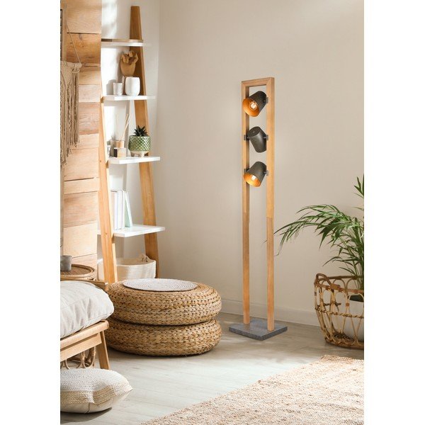 Stojeća svjetiljka u prirodnoj boji s metalnim sjenilom (visina 150 cm) Bell – Trio-image-1
