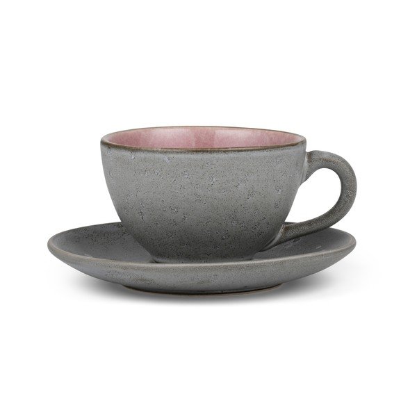 Ružičasta/siva keramička šalica za cappuccino 240 ml Gastro Grey/Light Pink – Bitz-image-1