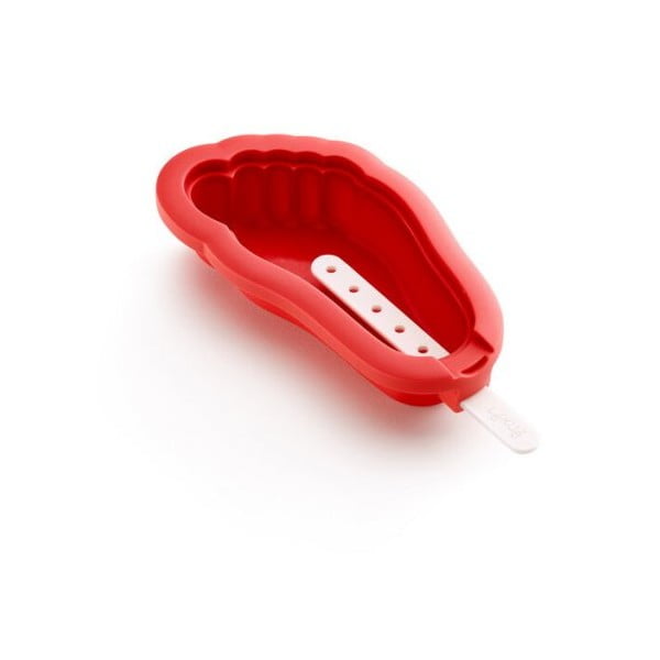 Crveni silikonski kalup za sladoled u obliku stopala Lékué Iconic-image-1