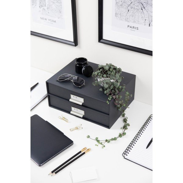 Tamno siva ladica za dokumente na 2 kata Bigso Box of Sweden Birger, 33 x 22,5 cm-image-1