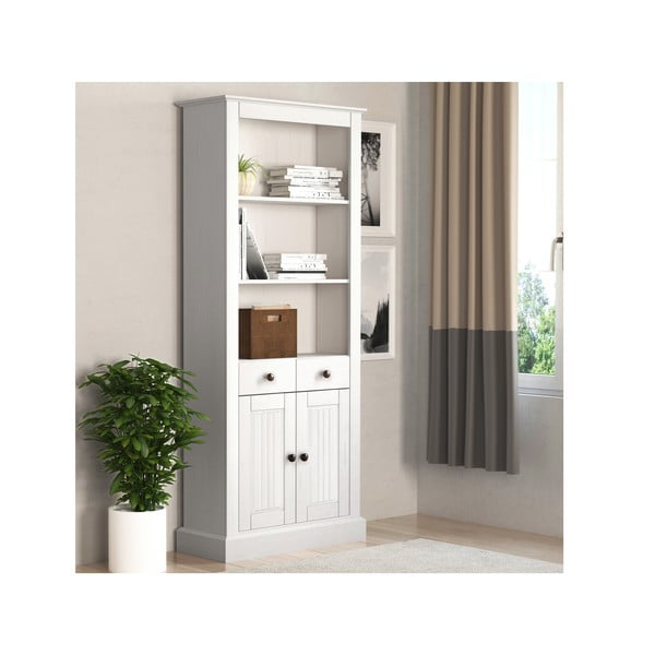 Bijela biblioteka od masivnog bora 181x31 cm Mille – Støraa-image-1