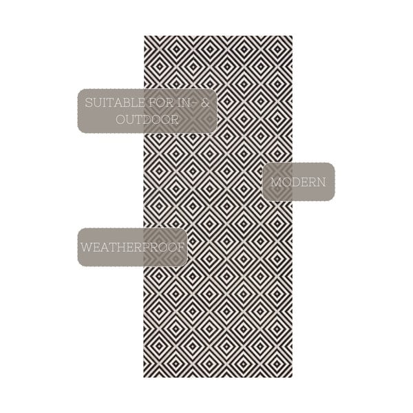 Crno-bijeli vanjski tepih NORTHRUGS Karo, 80 x 200 cm-image-3