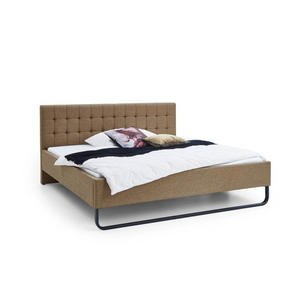 Svjetlo smeđi tapecirani bračni krevet bez podnice 180x200 cm Lambada – Meise Möbel-image-4