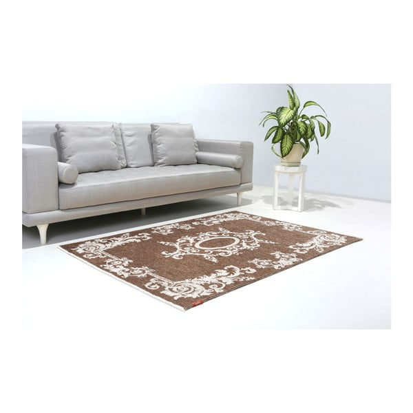 Dvostrani bijelo-smeđi tepih Vitaus Ally, 77 x 200 cm-image-2