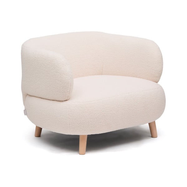 Bež fotelja od bouclé tkanine Luisa – Kave Home