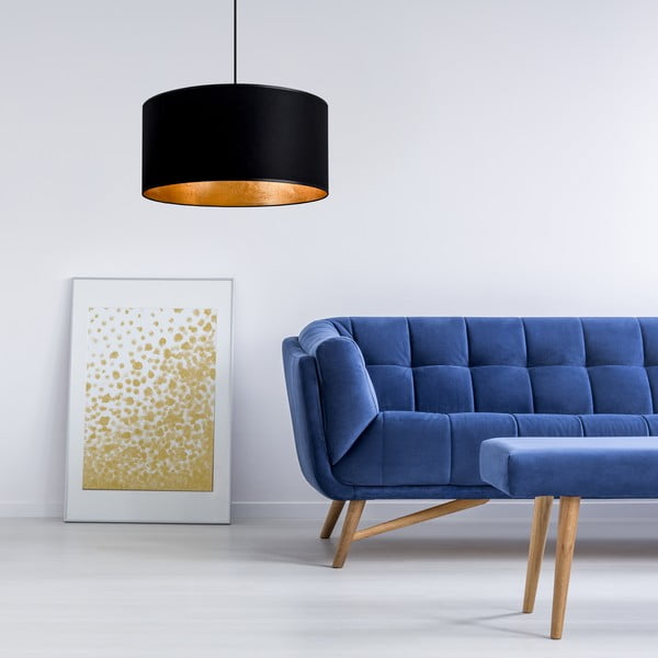 Crna viseća svjetiljka s unutarnjom stranom u zlatnoj boji Sotto Luce Mika, ⌀ 50 cm-image-2