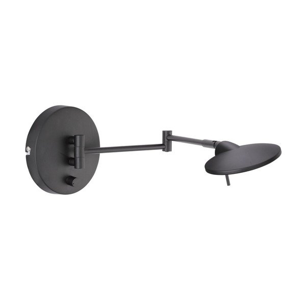 Mat crna LED zidna lampa sa savitljivom konstrukcijom/s mogućnosti zatamnjivanja Kazan – Trio