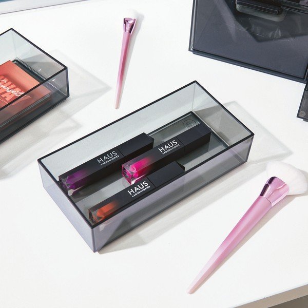 Mat crni kupaonski kozmetički organizator od reciklirane plastike - iDesign-image-1