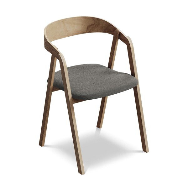 Siva blagovaonska stolica od masivnog drveta Erika – Makamii