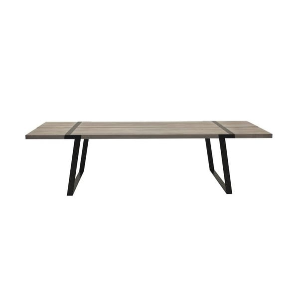 Lagani drveni stol za blagovanje s crnim postoljem Canett Gigant, 290 cm
