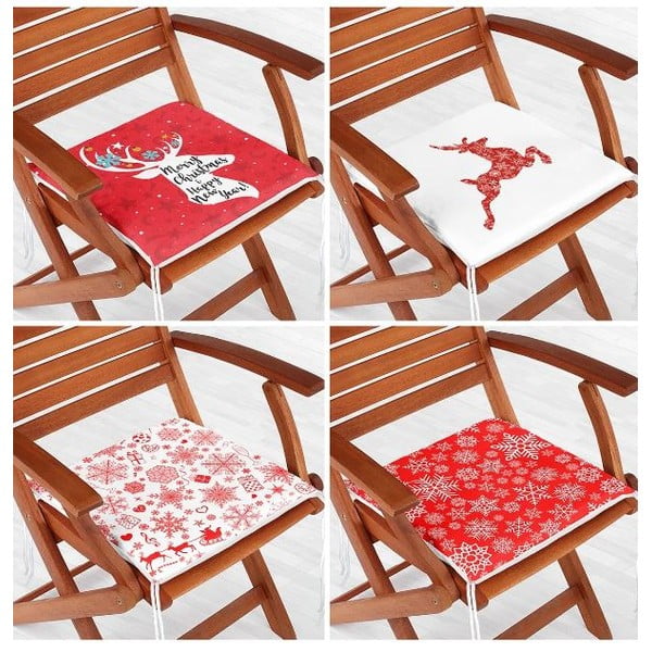 Jastuci za sjedenje u setu 4 kom s božićnim motivom 40x40 cm Snowflakes – Mila Home