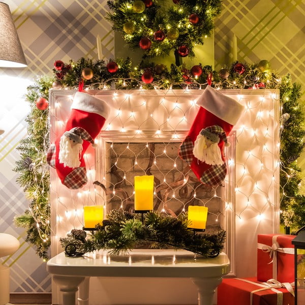 Prozirna LED svijetleća girlanda DecoKing Web, 200 svjećica, duljina 2 m-image-1