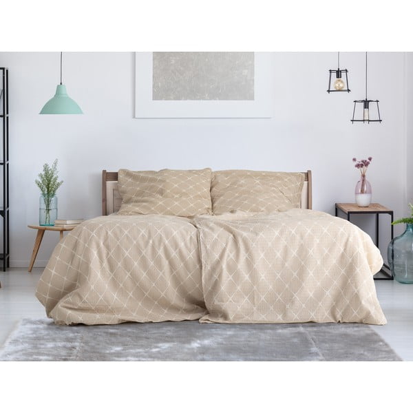 Bež pamučna posteljina za krevet za jednu osobu 140x200 cm Exclusive – B.E.S.