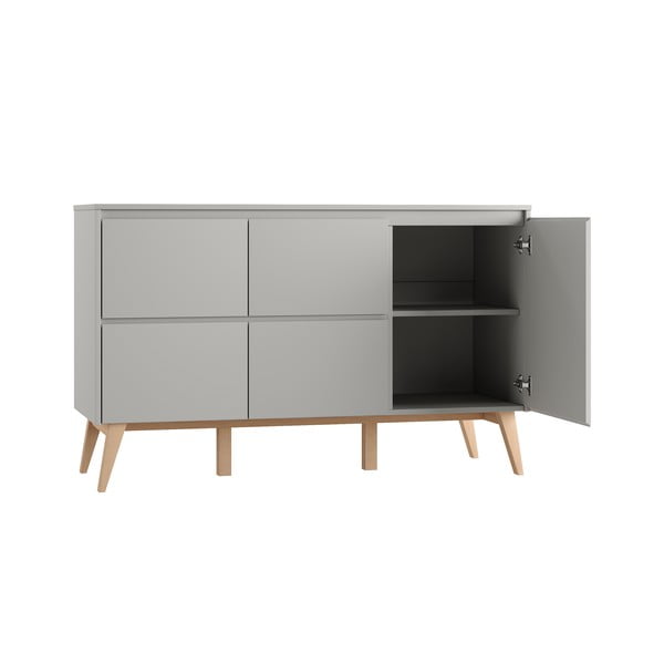 Siva niska dječja komoda 149x52,5 cm Swing – Pinio-image-3