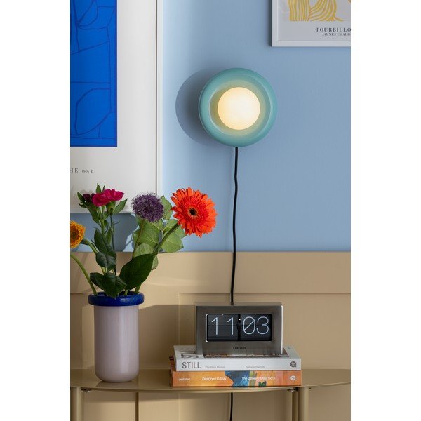 Svijetlo plava zidna lampa keramička s utikačem Catania Ring – Leitmotiv-image-1