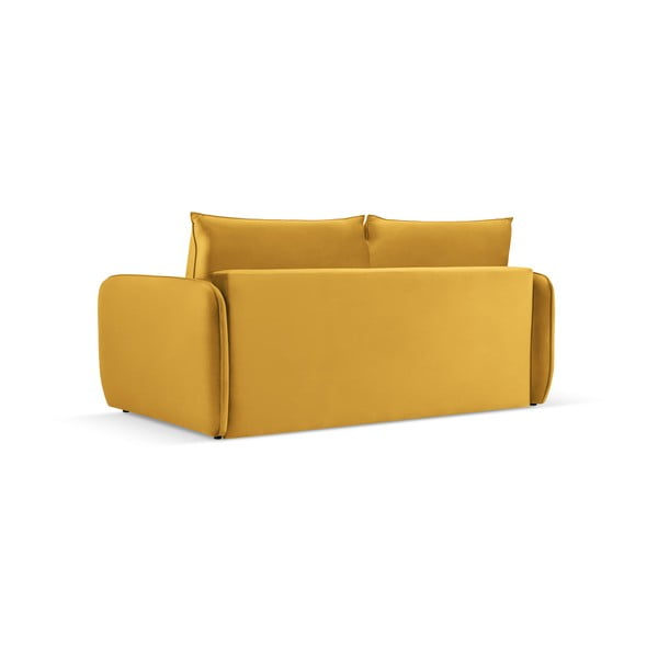 Senf žuta baršunasta sklopiva sofa 194 cm Vienna – Cosmopolitan Design-image-3
