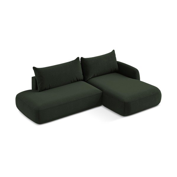 Tamno zelena sklopiva kutna garnitura (s desnim kutom/s ležaljkom) Hale – Makamii-image-2