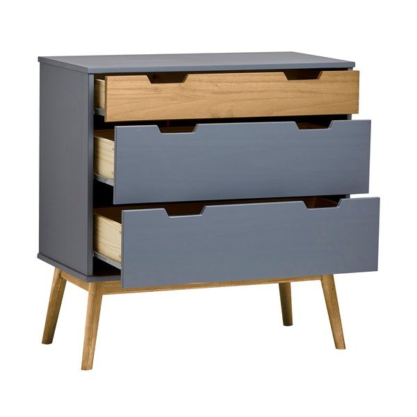 Siva komoda od masivnog borovog drveta, Marckeric Baku, visina 82 cm-image-4