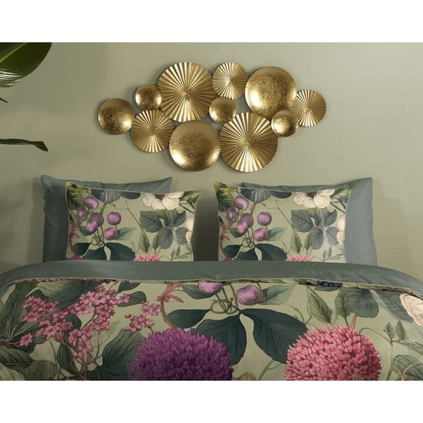 Kaki zelena posteljina za krevet za jednu osobu/za produženi krevet od pamučnog satena 140x220 cm Onaz – Descanso-image-2