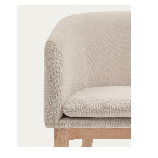 Krem podstavljena blagovaonska stolica s naslonima za ruke Harlan – Kave Home-image-2