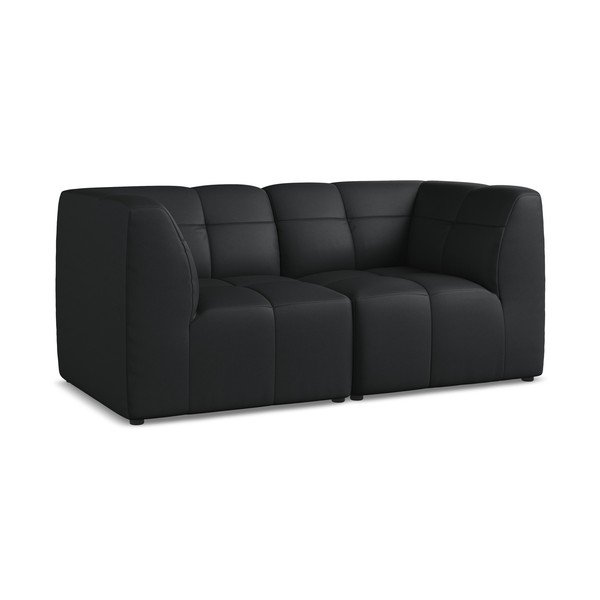Crna sofa od imitacije kože 180 cm Aloha – Makamii-image-2