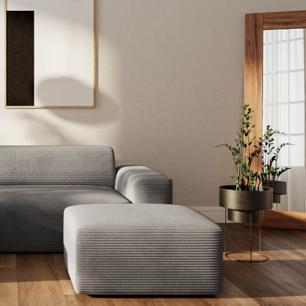 Siva kutna garnitura od samta (s lijevim kutom/s ležaljkom) Villet – Rodier-image-4