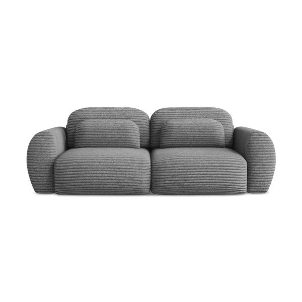 Tamno siva sklopiva/s prostorom za pohranu sofa od samta 266 cm Kini – Makamii