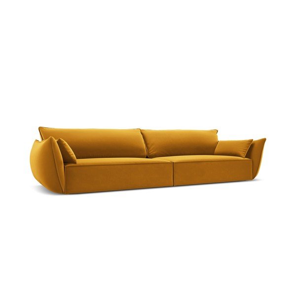 Senf žuta baršunasta sofa 248 cm Vanda – Mazzini Sofas-image-2