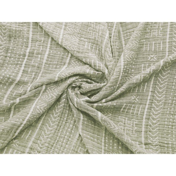 Prekrivač od zelenog muslina za bračni krevet 220x240 cm Etno - Mijolnir-image-1