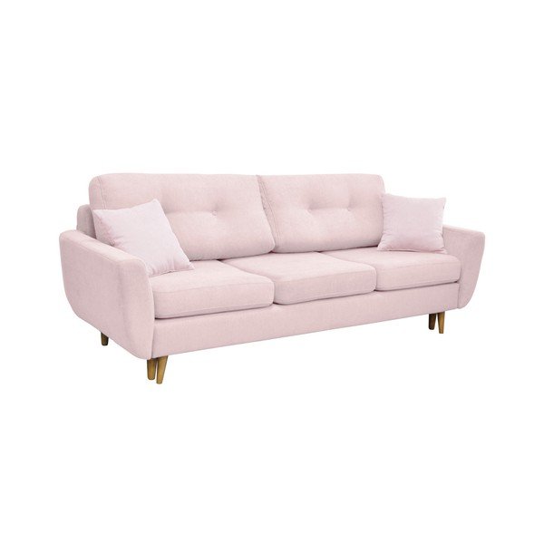 Ružičasti kauč na razvlačenje sa svijetlim nogama Mazzini Sofas Rose-image-3
