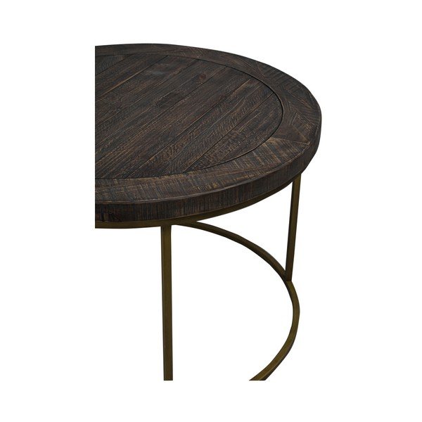 Smeđi drveni stolić za kavu Rowico Dalton-image-1