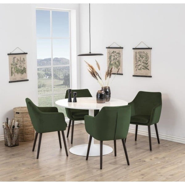 Zelena podstavljena blagovaonska stolica s naslonima za ruke Nora – Actona-image-1