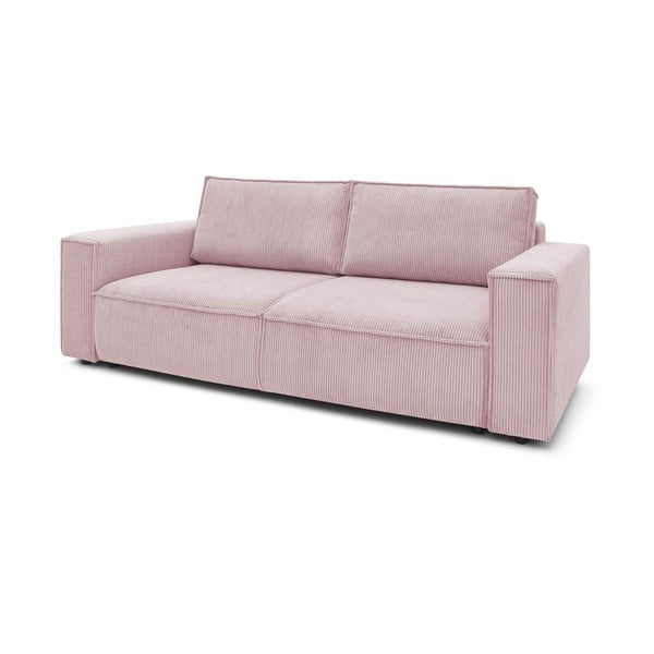 Svijetlo ružičasta sklopiva sofa od samta 245 cm Nihad – Bobochic Paris-image-3